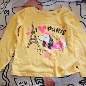 The Children's Place Yellow Paris Dog Long Sleeve Tee